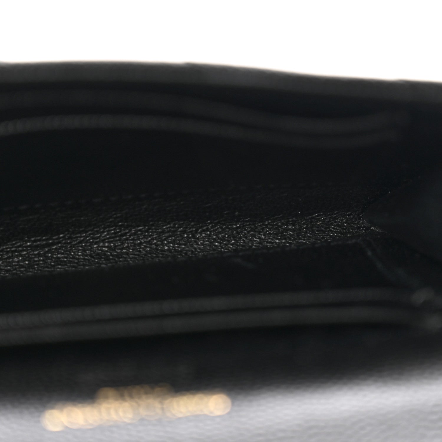 Saint Laurent Grain De Poudre Matelasse Chevron Small Monogram Envelope Wallet Black 5 of 9