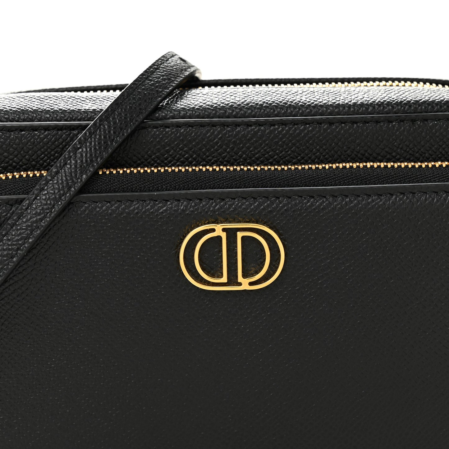 Grained Calfskin Caro Double Pouch Black