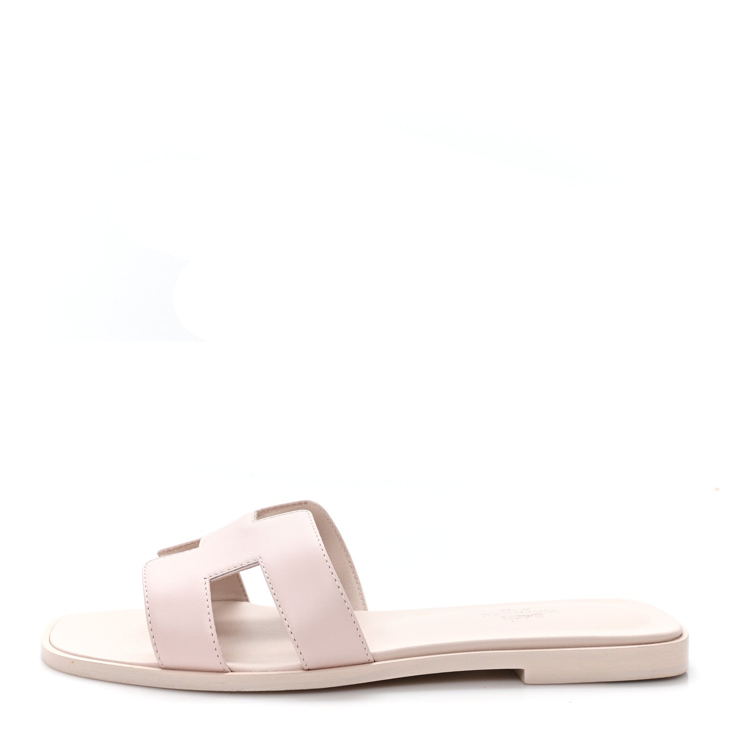 Hermes Box Calfskin Oran Sandals 38 Rose Pale 1 of 10