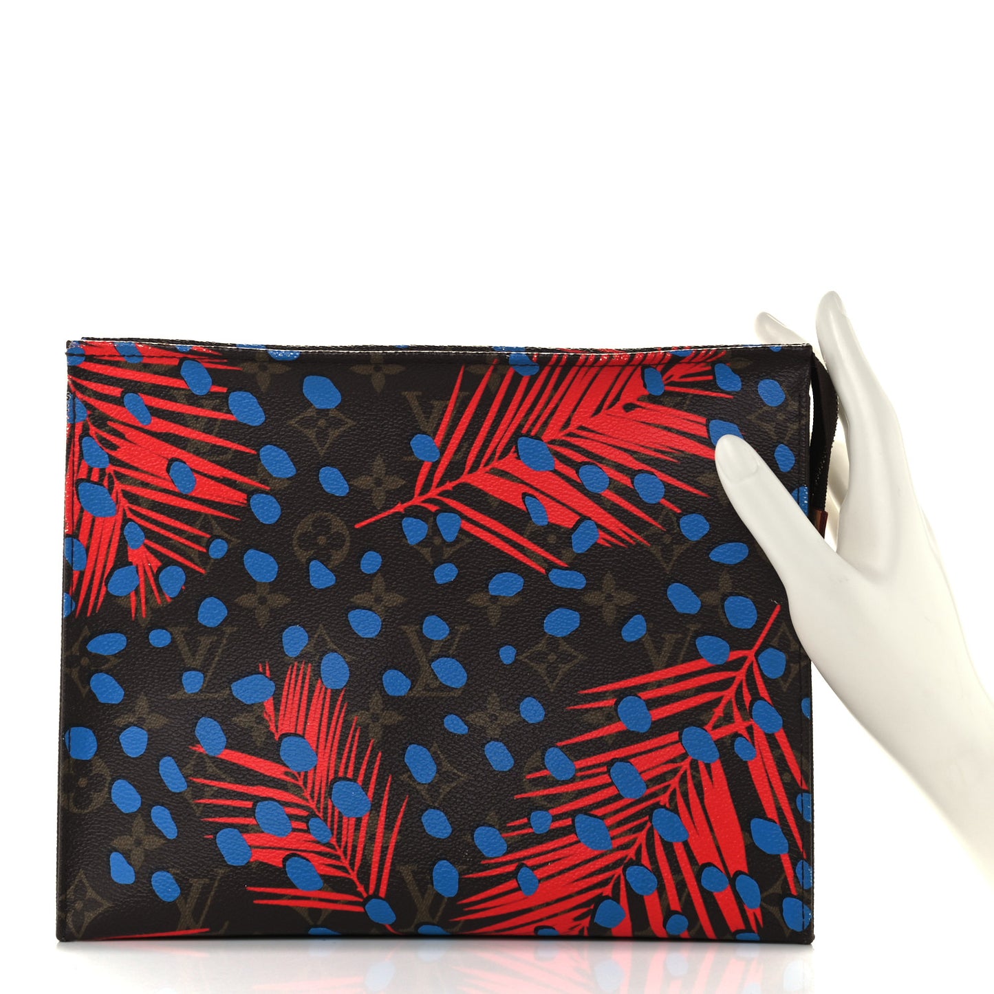 Monogram Jungle Dots Toiletry Pouch 26 Coquelicot Denim
