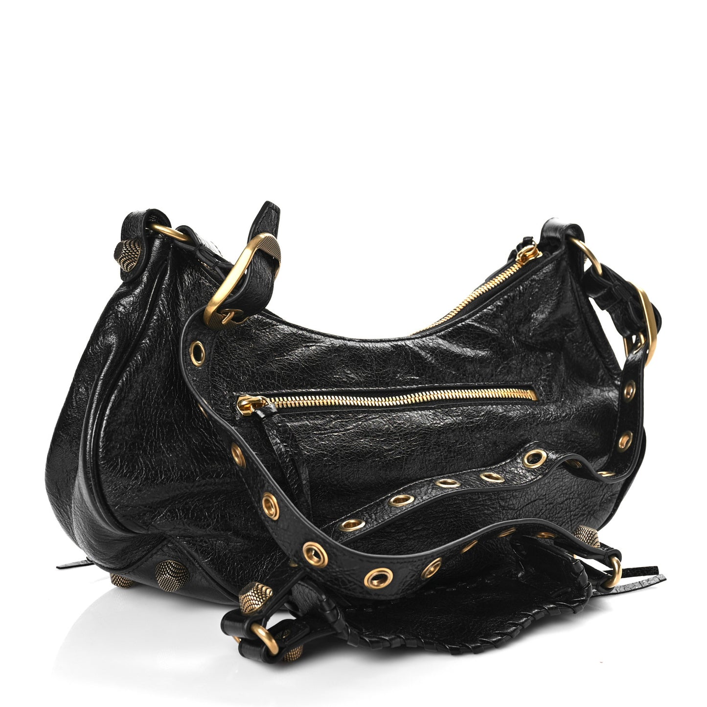 Agneau Arena Small Le Cagole Shoulder Bag Black