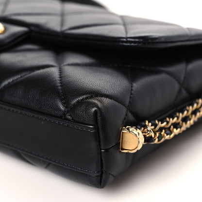 Chanel Lambskin Quilted Crush on Chains Flap Bag Black 9 of 9