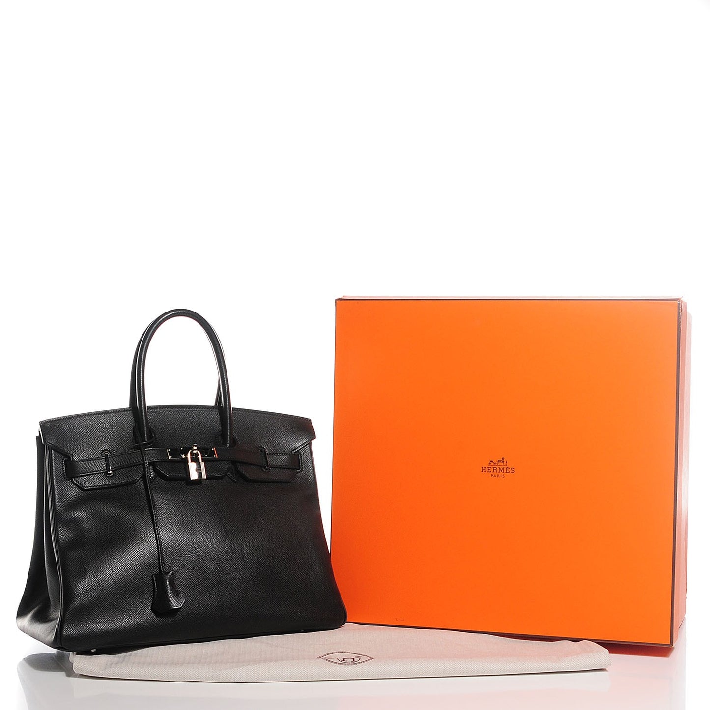 Epsom Birkin 35 Black