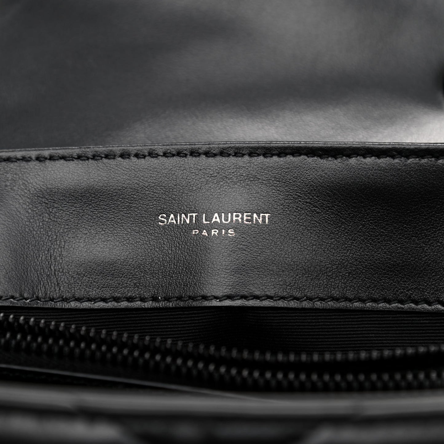 Calfskin Y Quilted Monogram Monochrome Small Loulou Chain Satchel Black