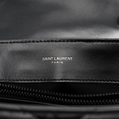 Saint Laurent Calfskin Y Quilted Monogram Monochrome Small Loulou Chain Satchel Black 5 of 7