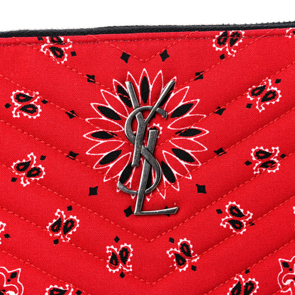Saint Laurent Canvas Bandana Chevron Monogram A5 Wristlet Red 8 of 8