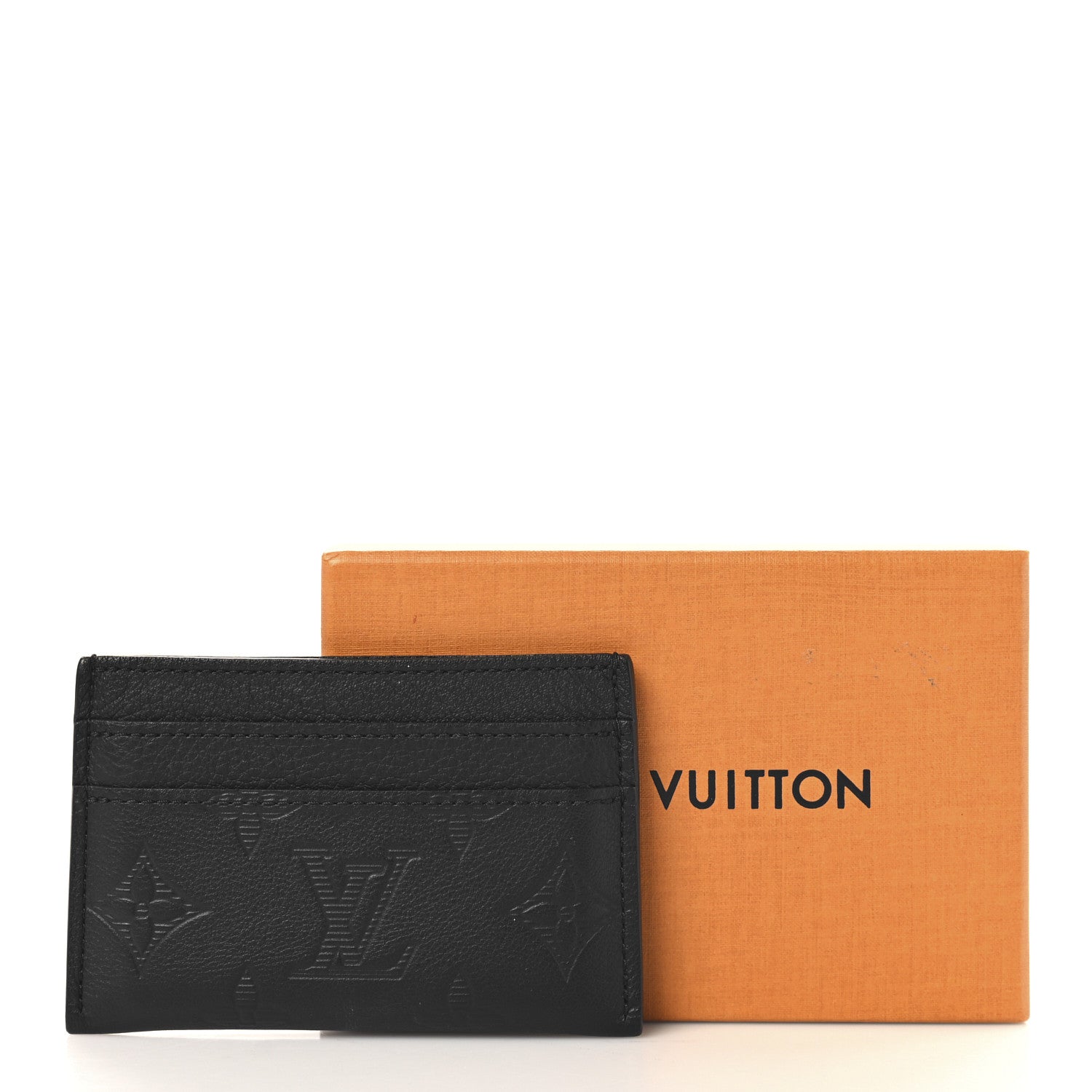 Louis Vuitton Calfskin Monogram Shadow Double Card Holder Black 7 of 7