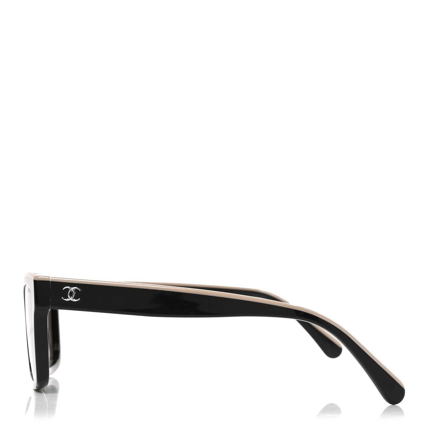 Acetate Logo Square Sunglasses 5417 Black Beige