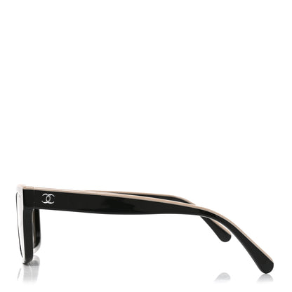 Chanel Acetate Logo Square Sunglasses 5417 Black Beige 3 of 7