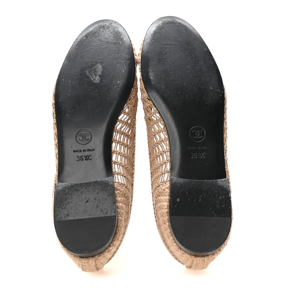 Chanel Raffia Cap Toe Ballerina Flats 36.5 Beige 6 of 8