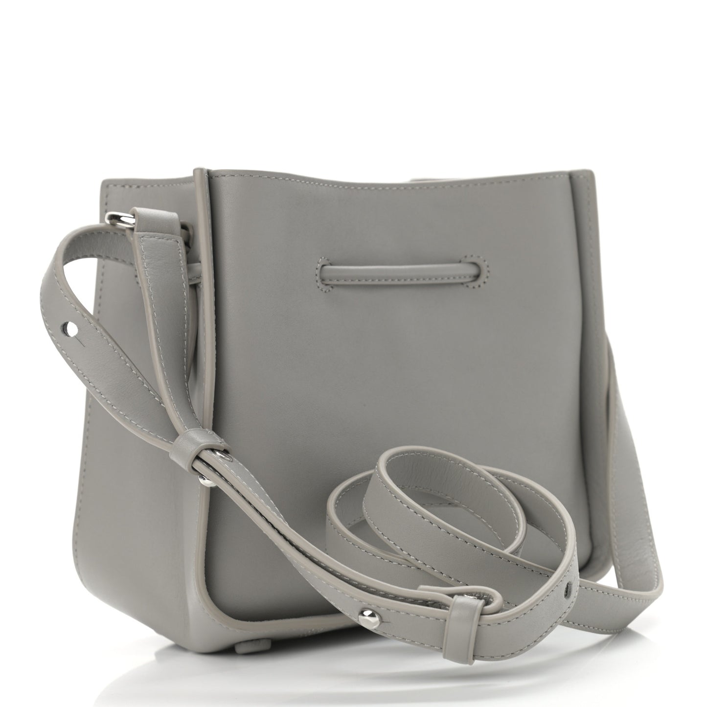 Smooth Calfskin Mini Soleil Bucket Bag Grey