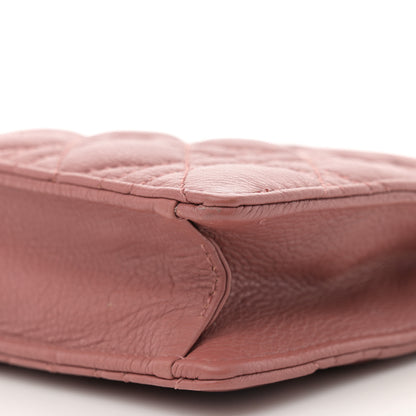 Christian Dior Calfskin Cannage Caro Zipped Pouch With Chain Rust 12 of 13