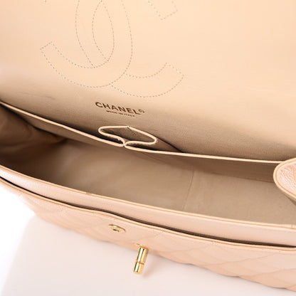 Chanel Caviar Quilted Jumbo Double Flap Beige Clair 6 of 9