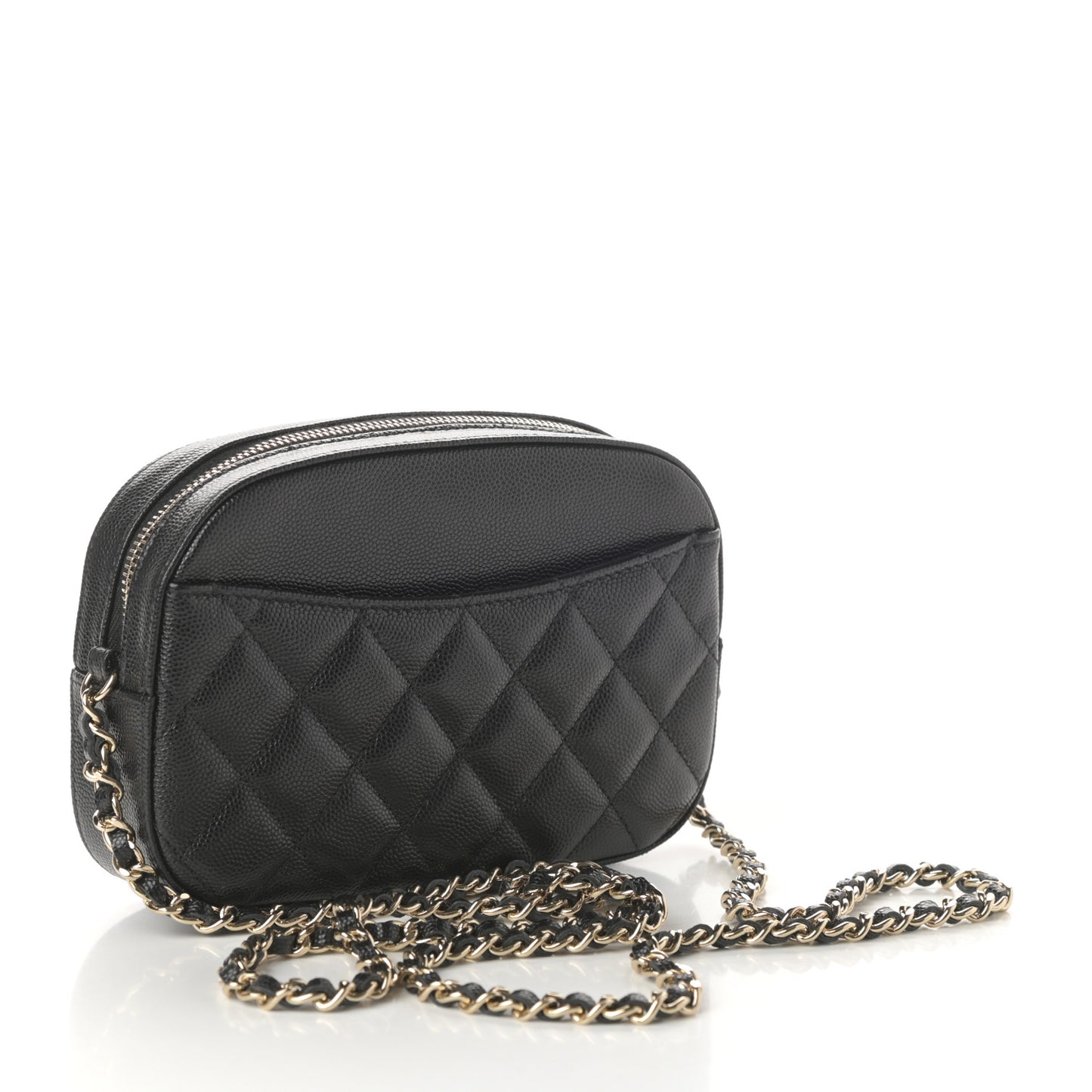 Caviar Quilted Vanity With Chain Black