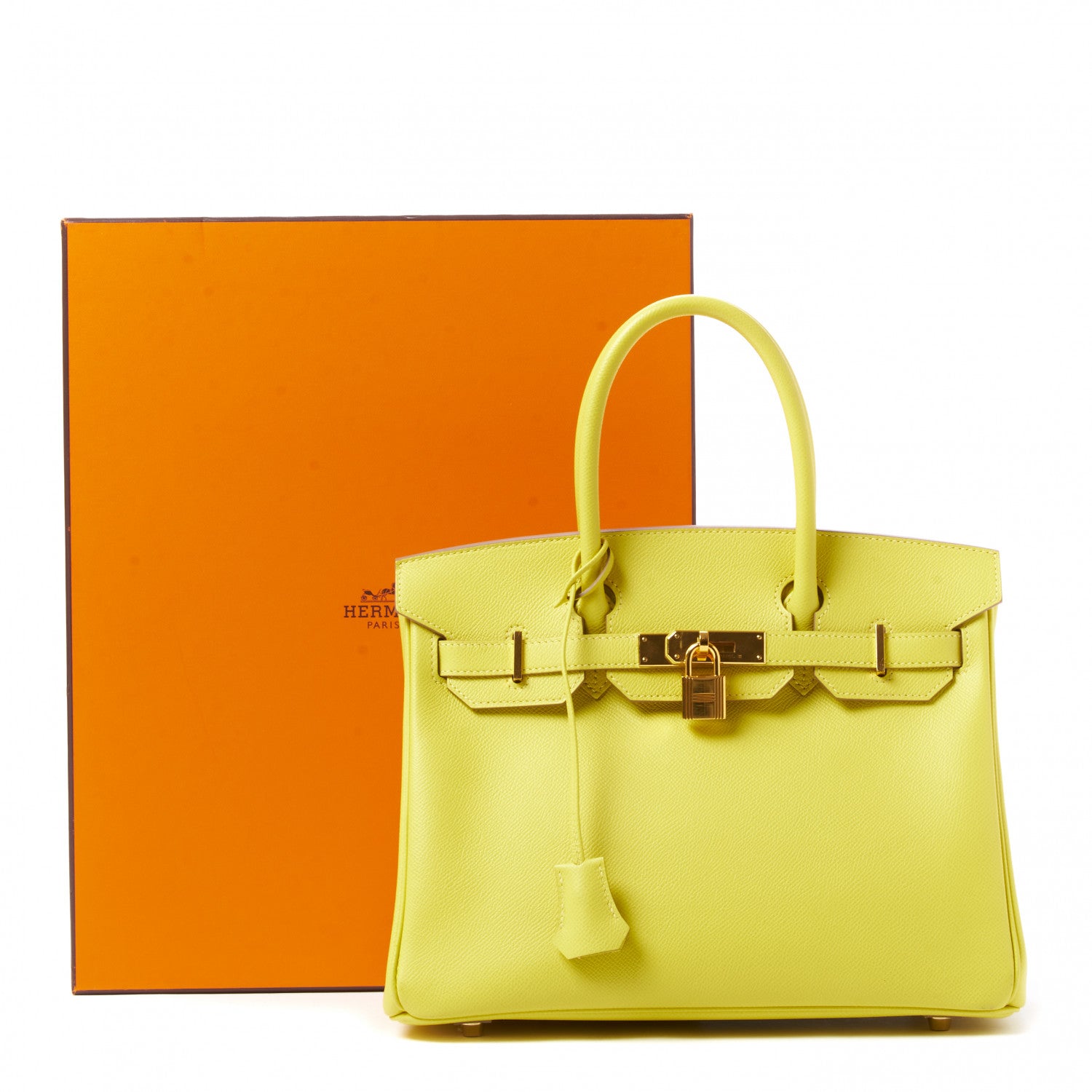 Hermes Epsom Birkin 30 Lime 32 of 32