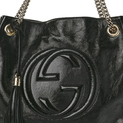 Gucci Patent Medium Soho Chain Shoulder Bag Black 8 of 11