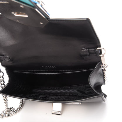 Prada City Calf Crystal Embellished Ribbon Bag Black Jade 5 of 10