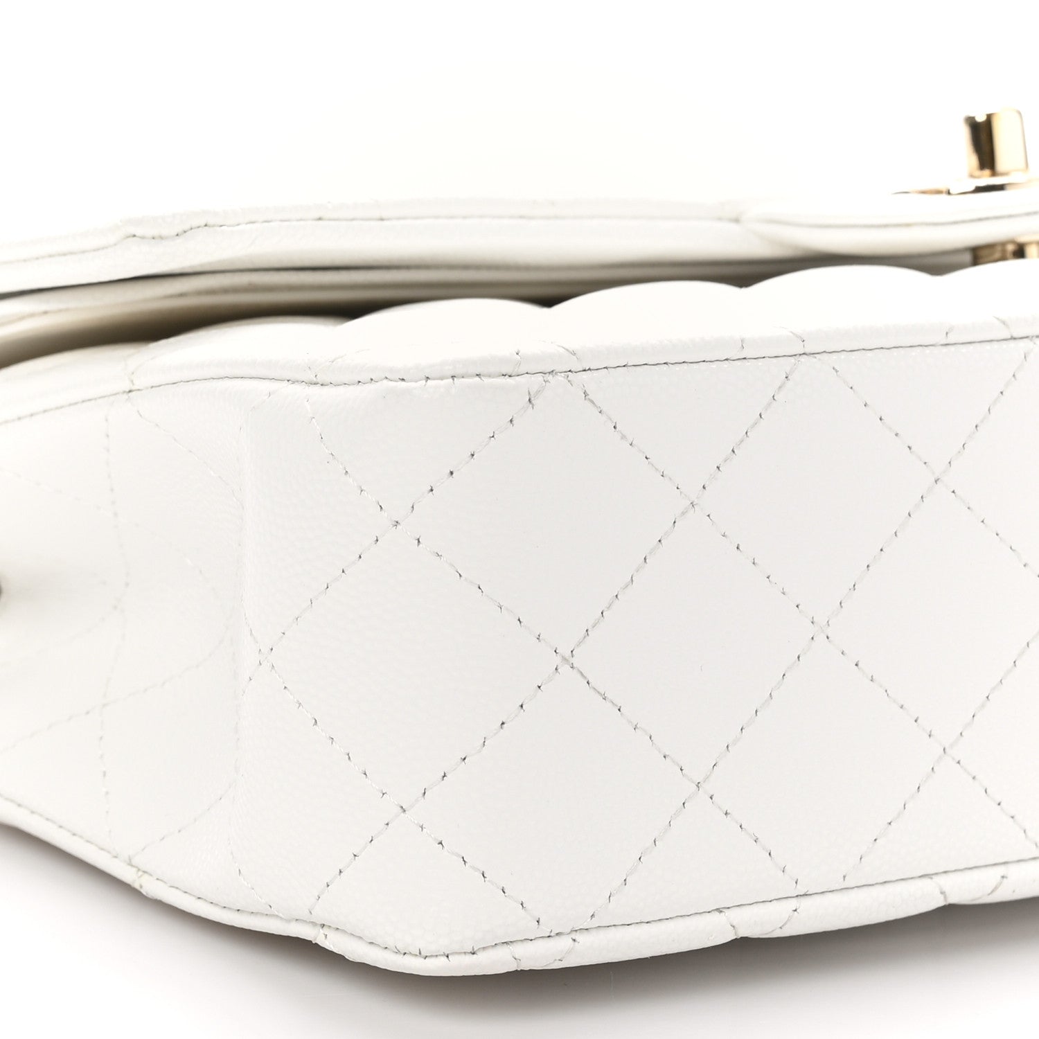Chanel Caviar Quilted Medium Double Flap White 9 of 11