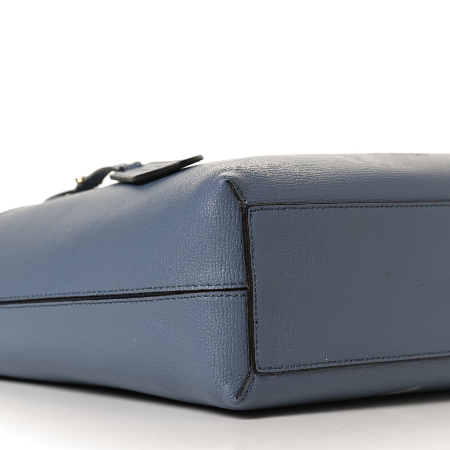 Calfskin Haymarket Check Small Reversible Tote Slate Blue