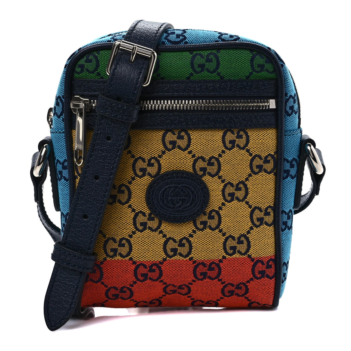 Monogram Multicolor Mini Retro Interlocking G Messenger Blue Rainbow Light Blue