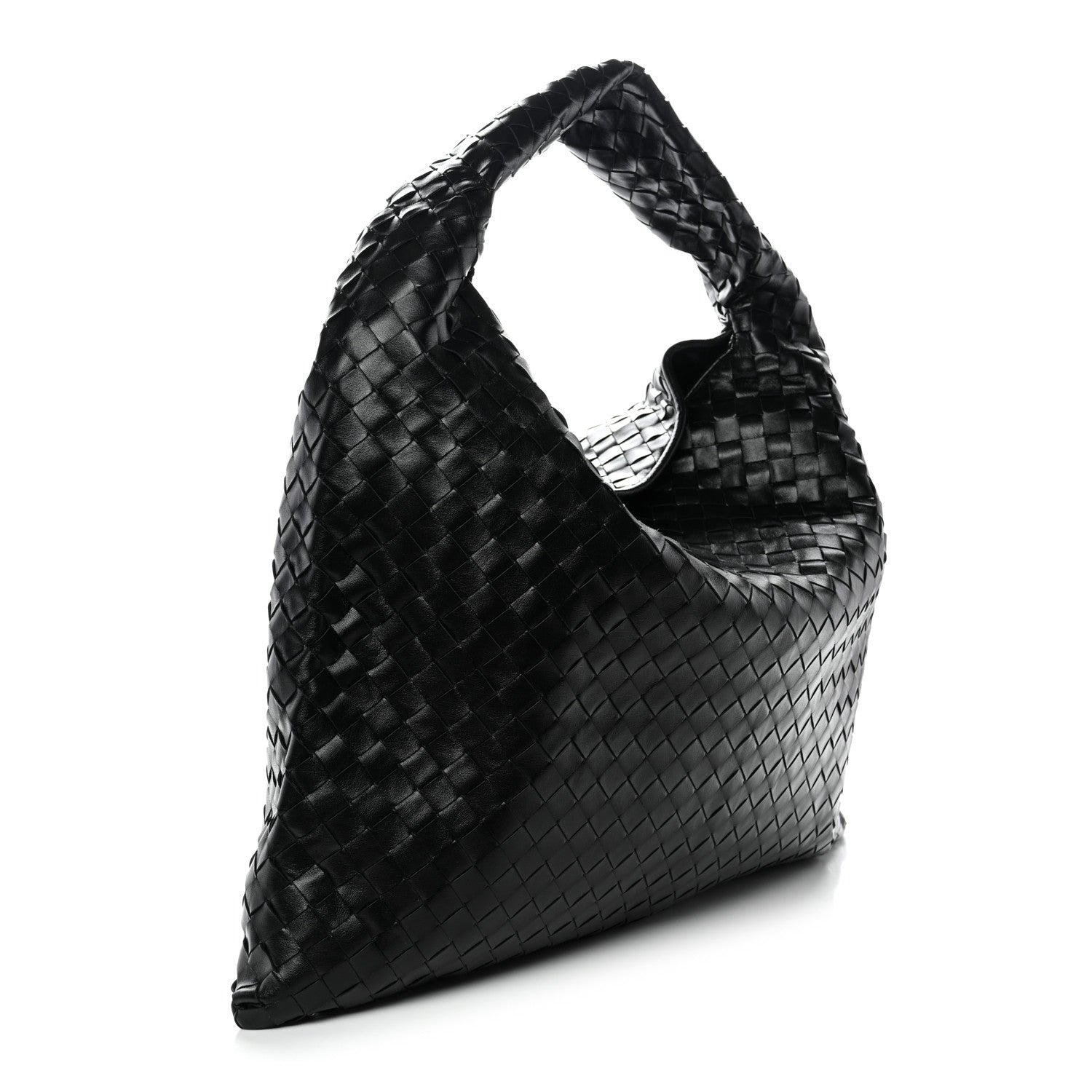 Bottega Veneta Calfskin Intrecciato Large Hop Black Black 2 of 10
