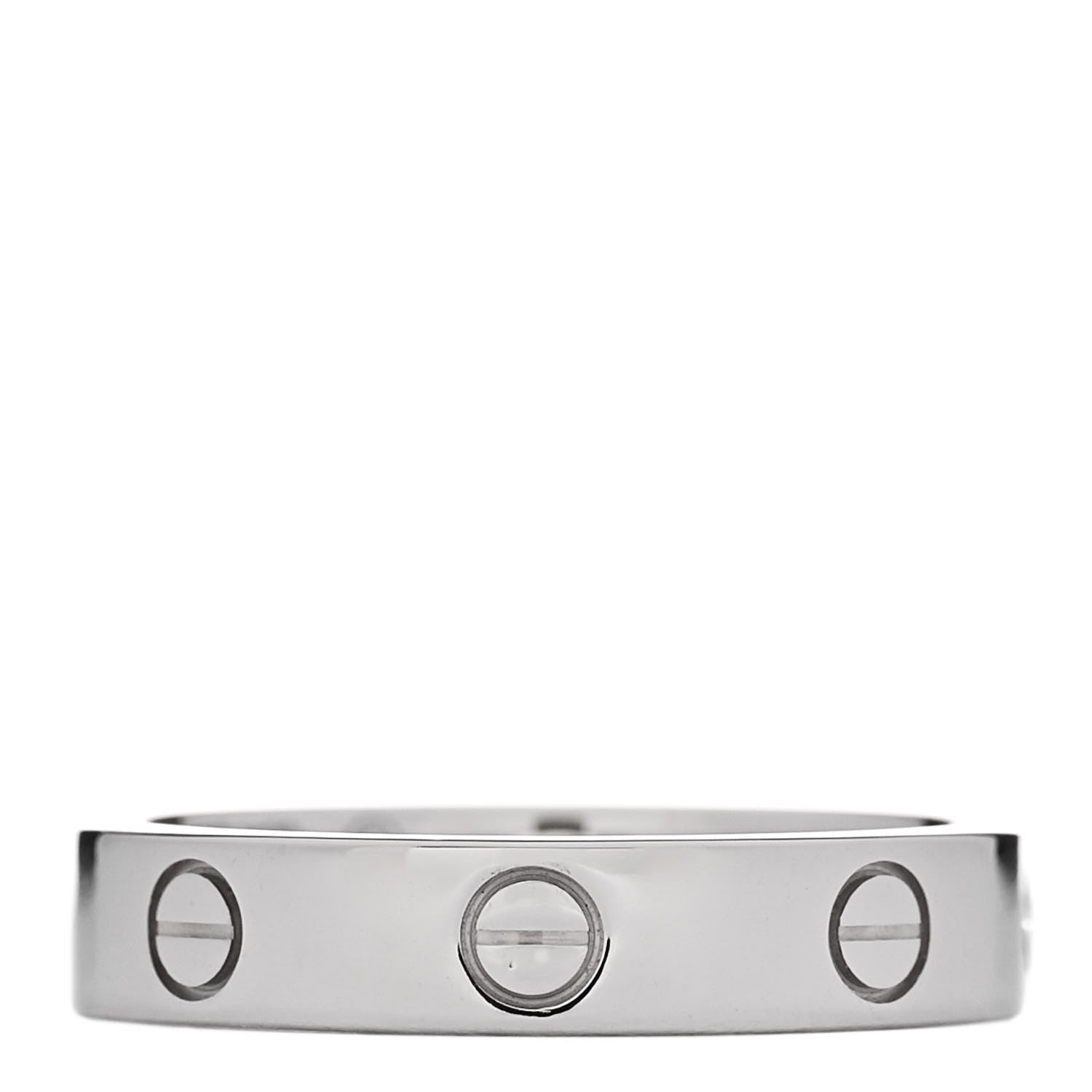 Cartier 18K White Gold Diamond 4mm LOVE Wedding Band Ring 53 6.5 3 of 6