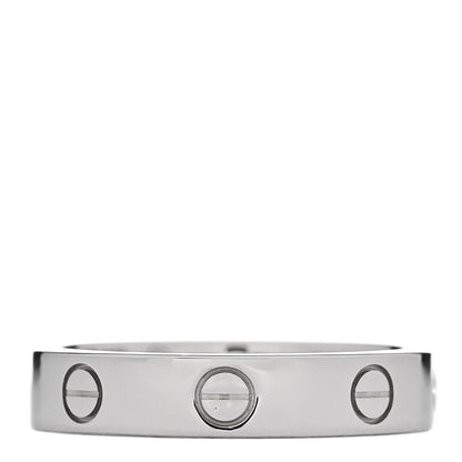 Cartier 18K White Gold Diamond 4mm LOVE Wedding Band Ring 53 6.5 3 of 6