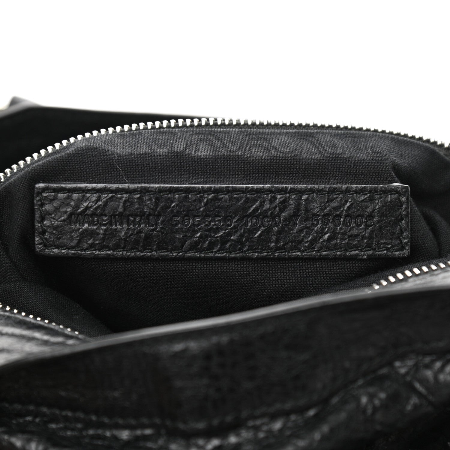 Balenciaga Agneau Classic Silver Hardware City Logo Strap Black White 8 of 11