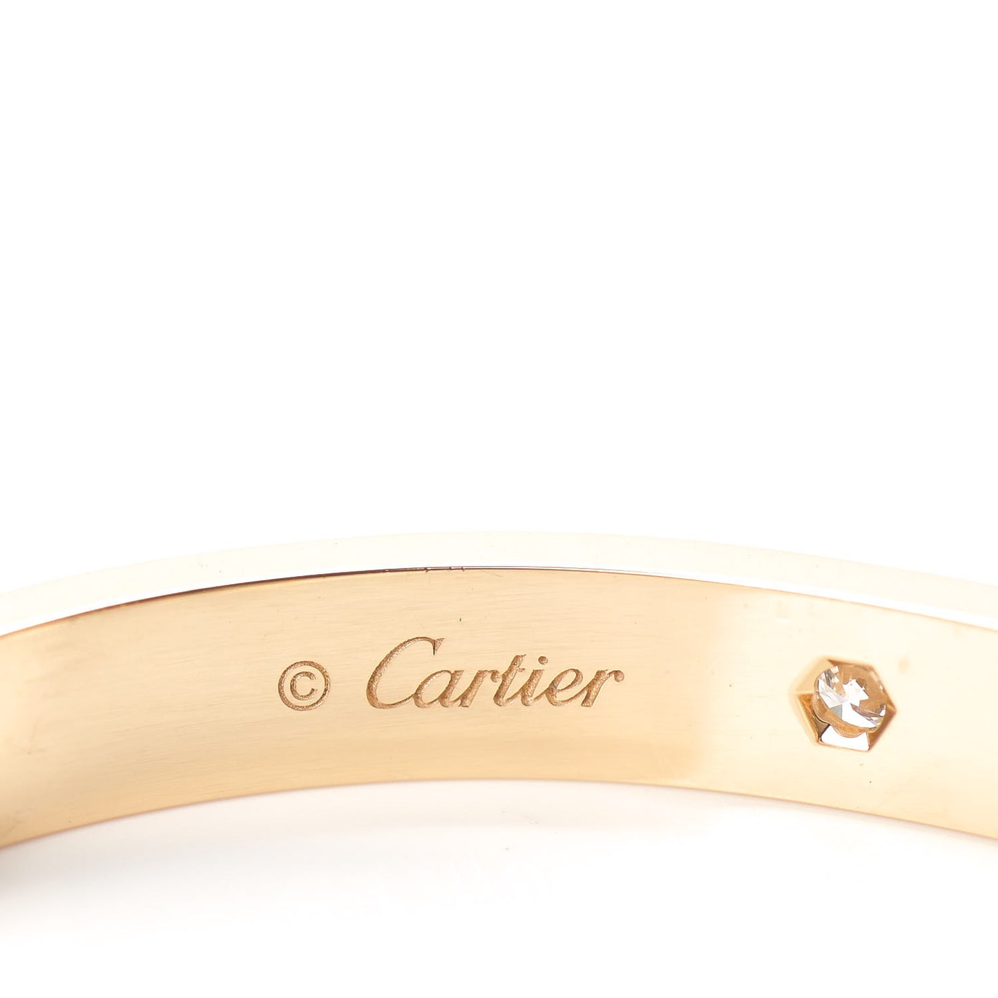 18K Yellow Gold 4 Diamond LOVE Bracelet 17
