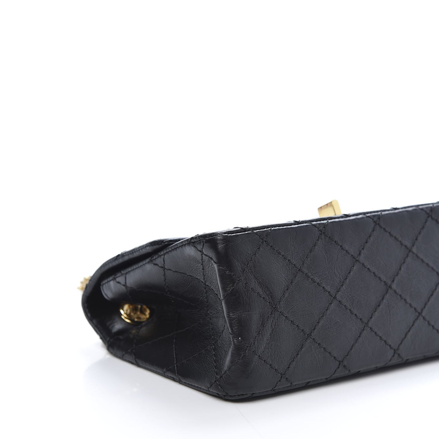 Aged Calfskin Quilted 2.55 Reissue Mini Flap Black