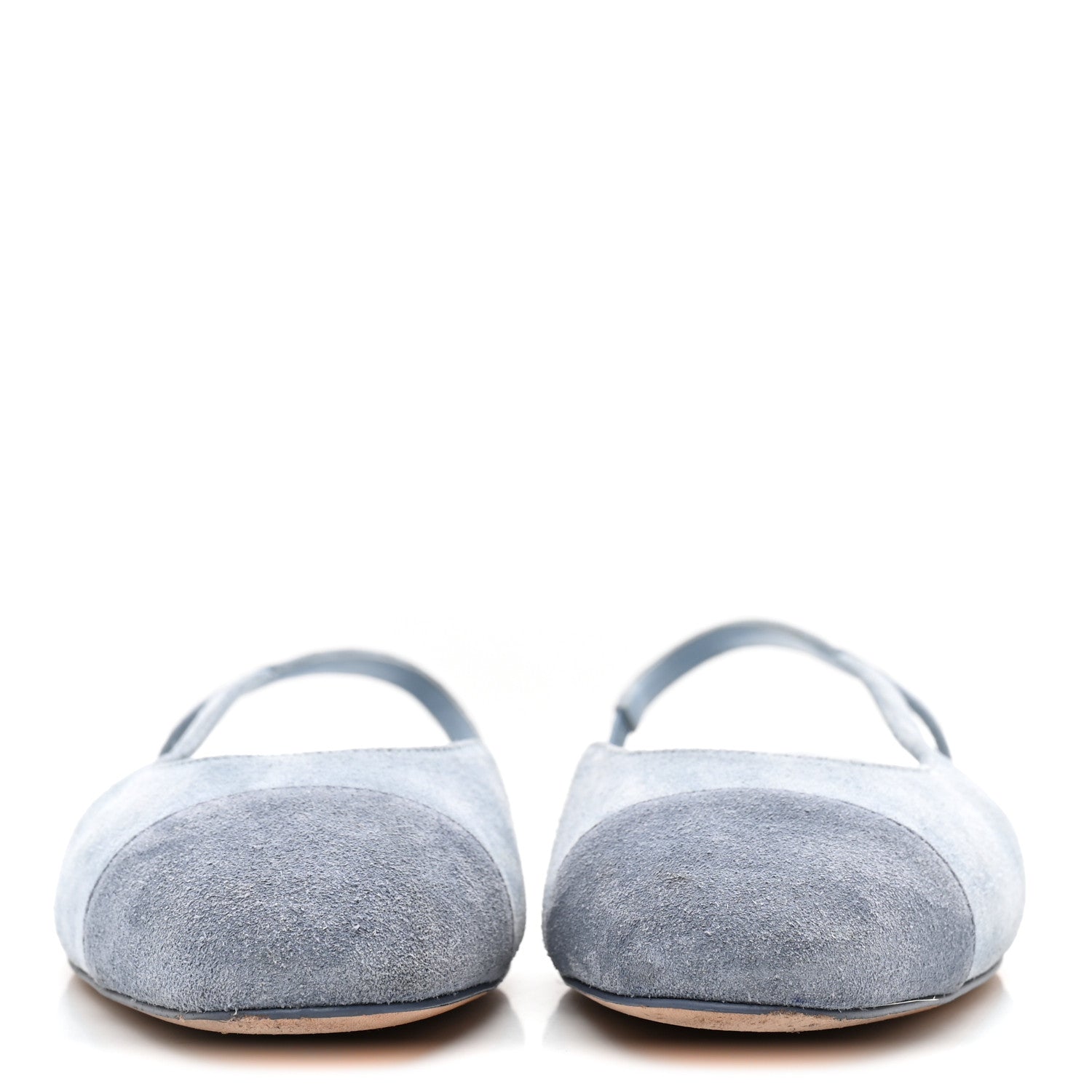 Chanel Suede Cap Toe CC Coco Slingback Pumps 37.5 Light Blue Dark Blue 3 of 10