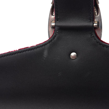 Gucci Velvet Skipper GG Monogram Small Dionysus Shoulder Bag Red Cipria Black 7 of 10