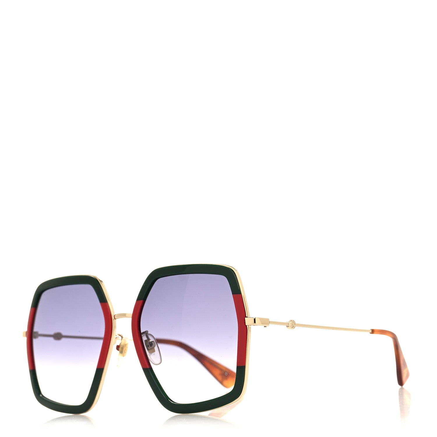 Gucci Square Frame Web GG0106S Sunglasses Tortoise 1 of 7