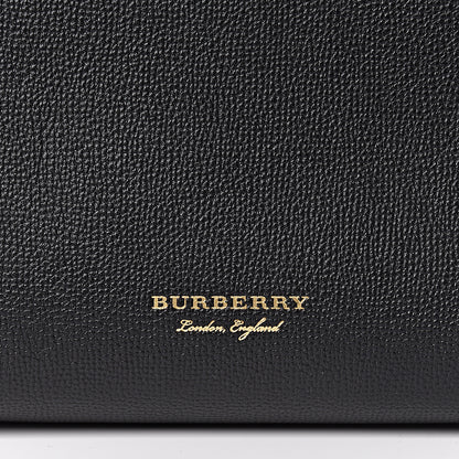 Burberry Grainy Calfskin House Check Medium Banner Tote Black 8 of 11