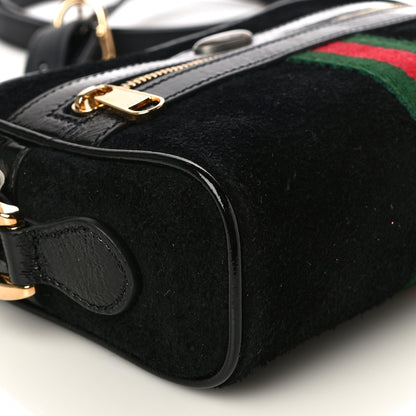Gucci Suede Patent Web Mini Ophidia Shoulder Bag Black 9 of 10