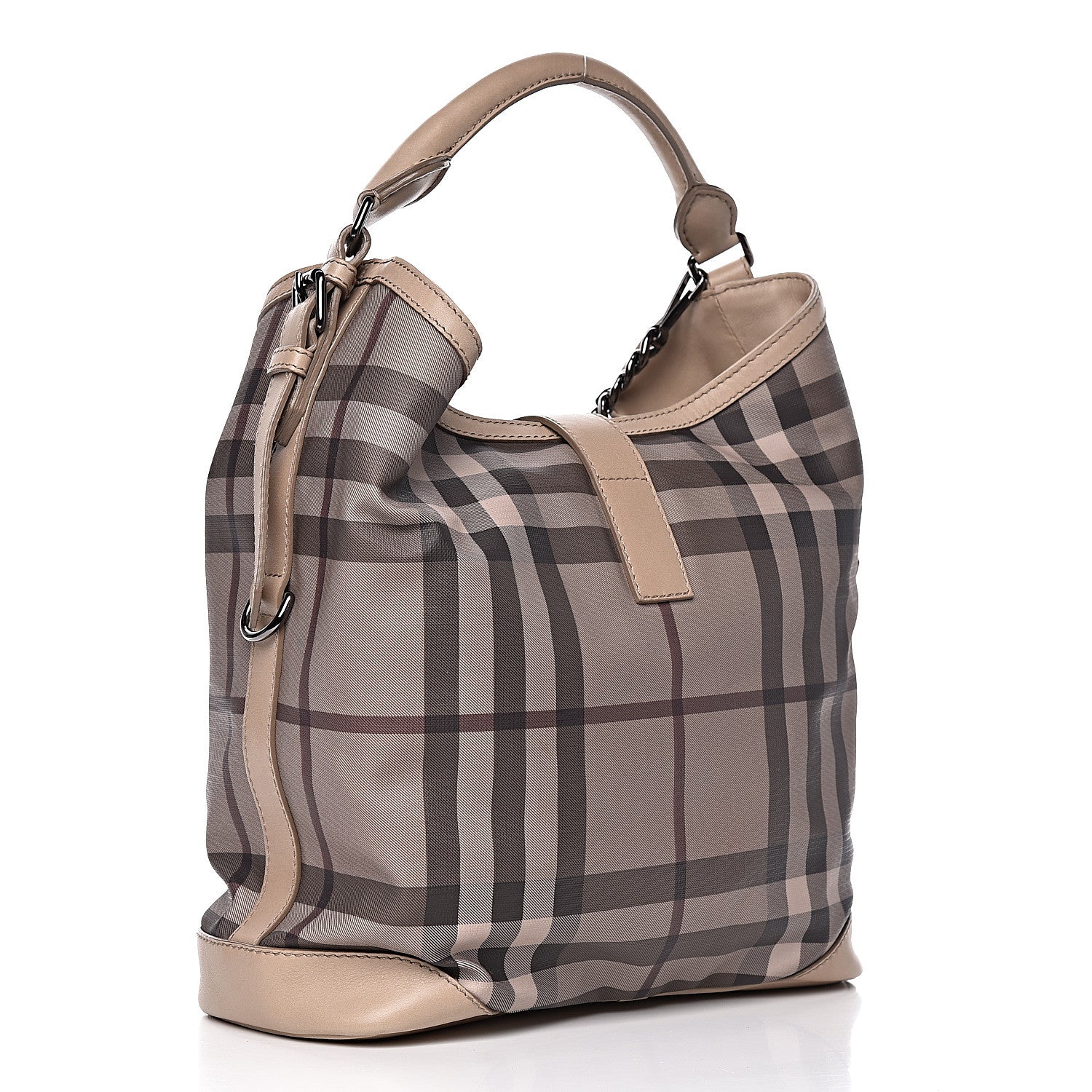 Burberry Smoked Check Medium Weatherby Hobo Trench 4 of 16