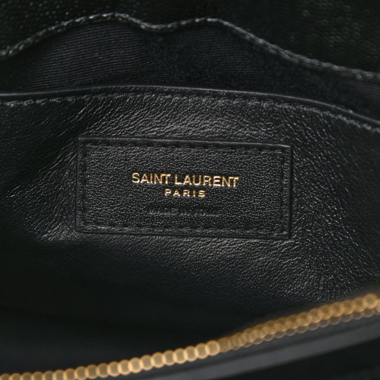 Saint Laurent Grain de Poudre Calfskin Y Quilted Monogram Small Loulou Chain Satchel Black 11 of 17