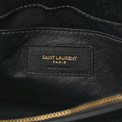 Saint Laurent Grain de Poudre Calfskin Y Quilted Monogram Small Loulou Chain Satchel Black 10 of 17
