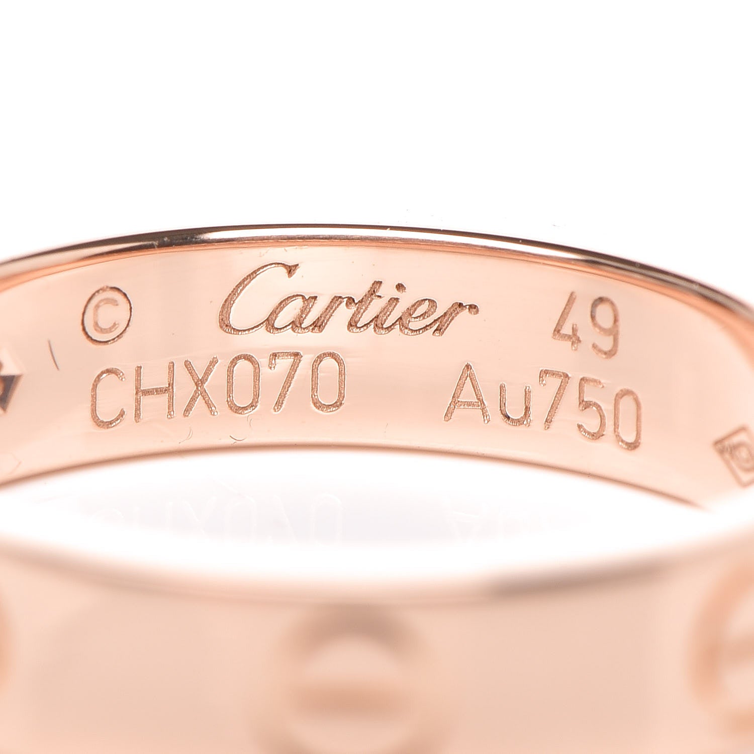 Cartier 18K Pink Gold Diamond LOVE Wedding Band Ring 49 4.75 4 of 5