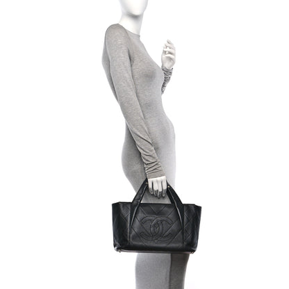 Chanel Calfskin Chevron CC All Day Tote Black 2 of 10