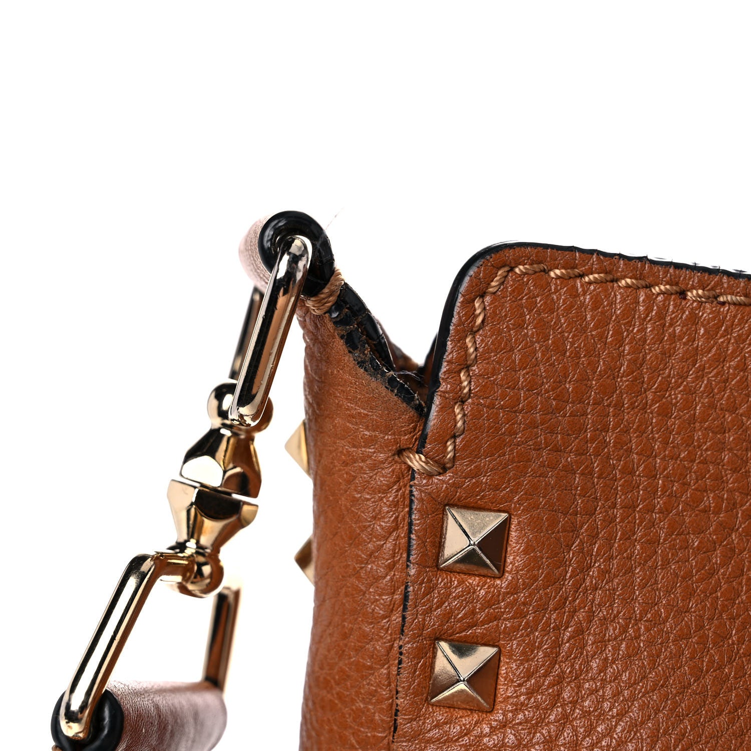 Valentino Garavani Pebbled Calfskin Large Rockstud Flip-Lock Messenger Bag Light Cuir 25 of 28