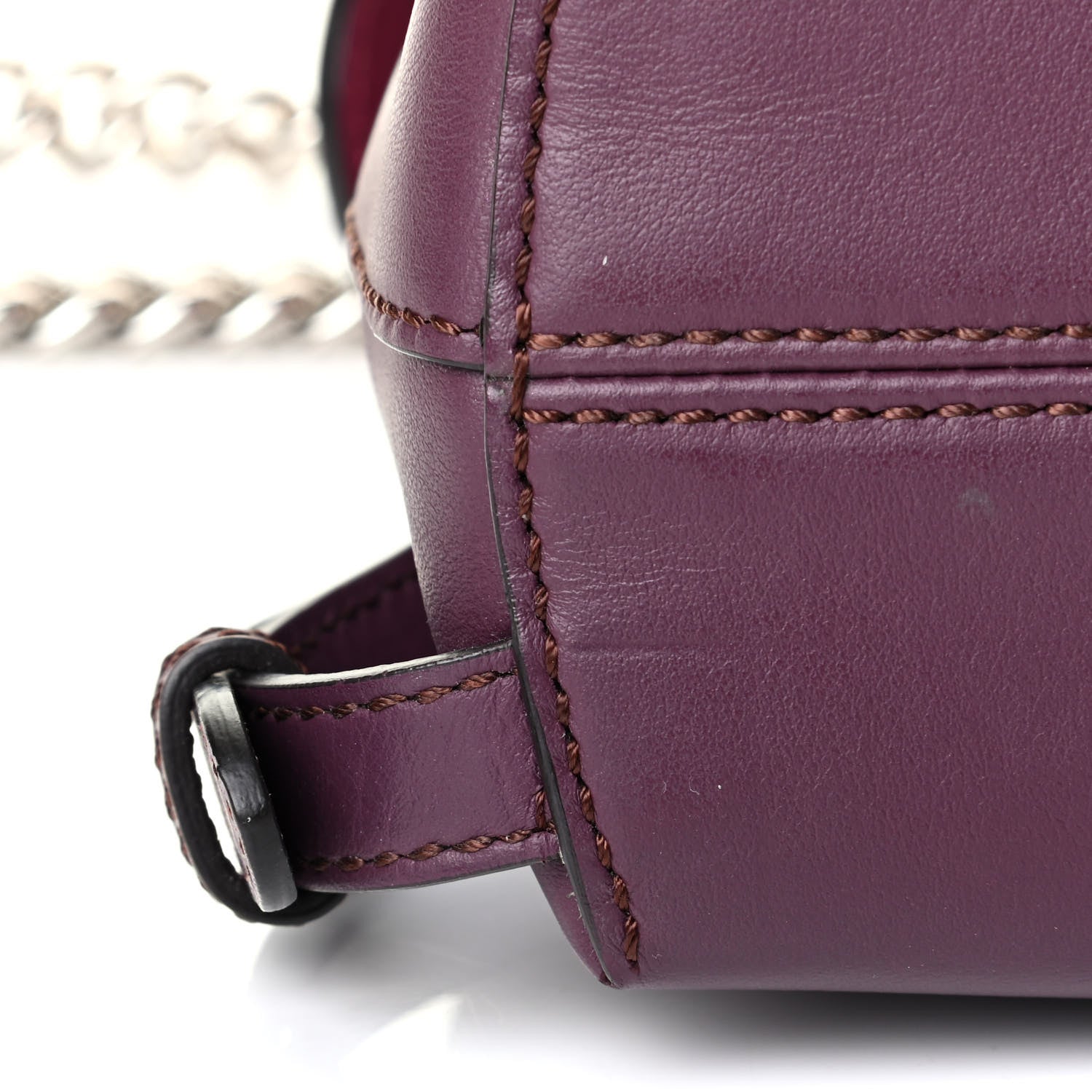 Fendi Vitello Century Pearl Bi-Color Scalloped Mini Back to School Backpack Amarone Black Cherry 5 of 8