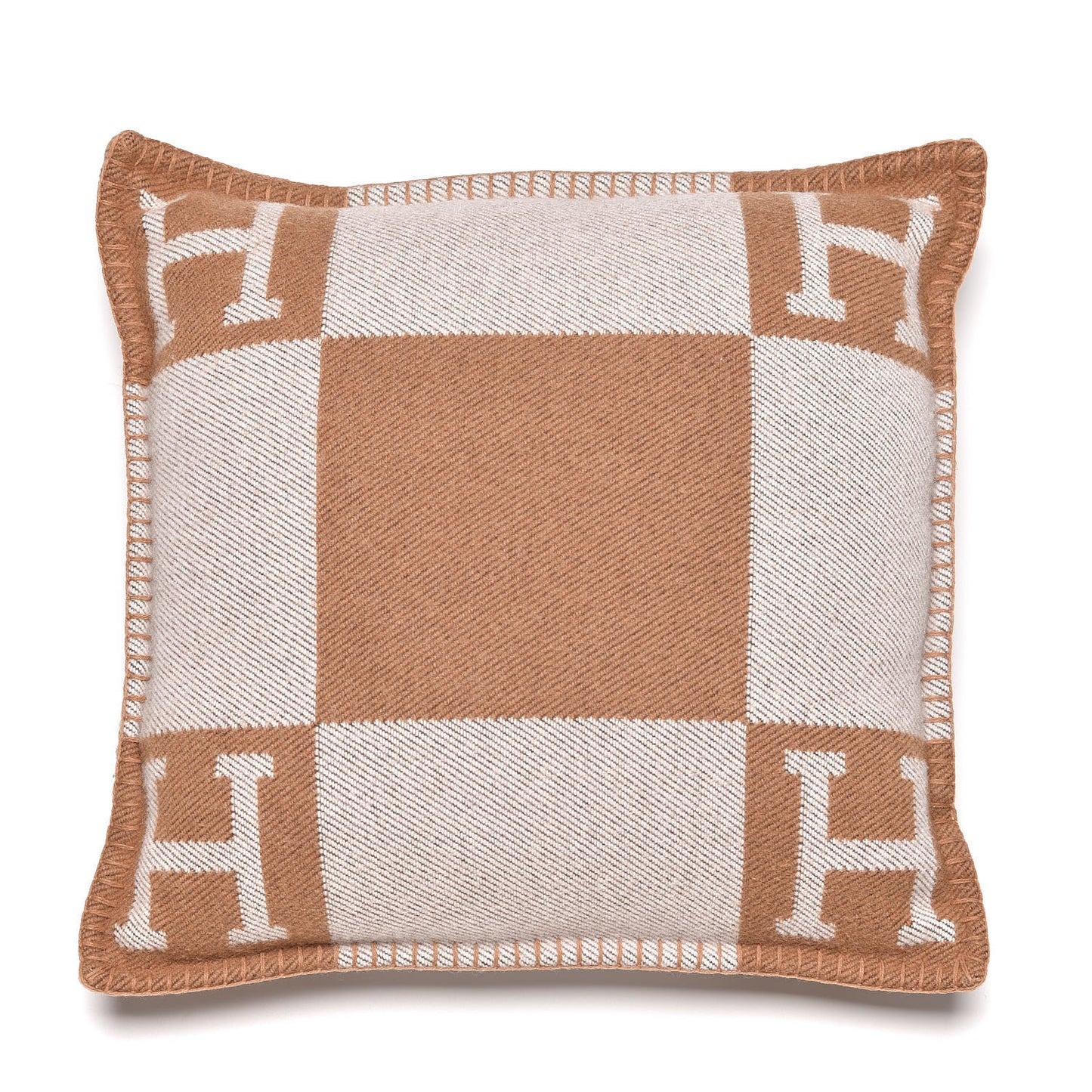 Wool Cashmere Avalon Pillow PM Ecru Camel