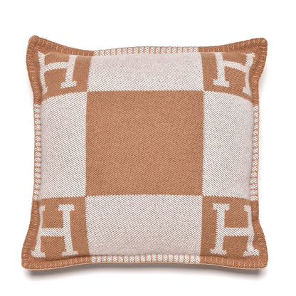Hermes Wool Cashmere Avalon Pillow PM Ecru Camel 1 of 4