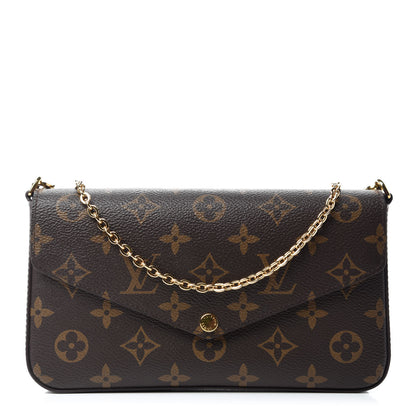 Louis Vuitton Monogram Pochette Felicie Chain Wallet Fuchsia 1 of 10