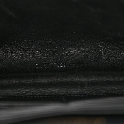 Saint Laurent Grain De Poudre Matelasse Chevron Monogram Chain Wallet Black 7 of 14