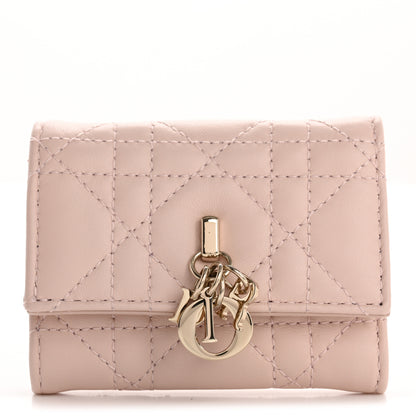 Christian Dior Lambskin Cannage My Dior Glycine Wallet Rose Poudre 1 of 7