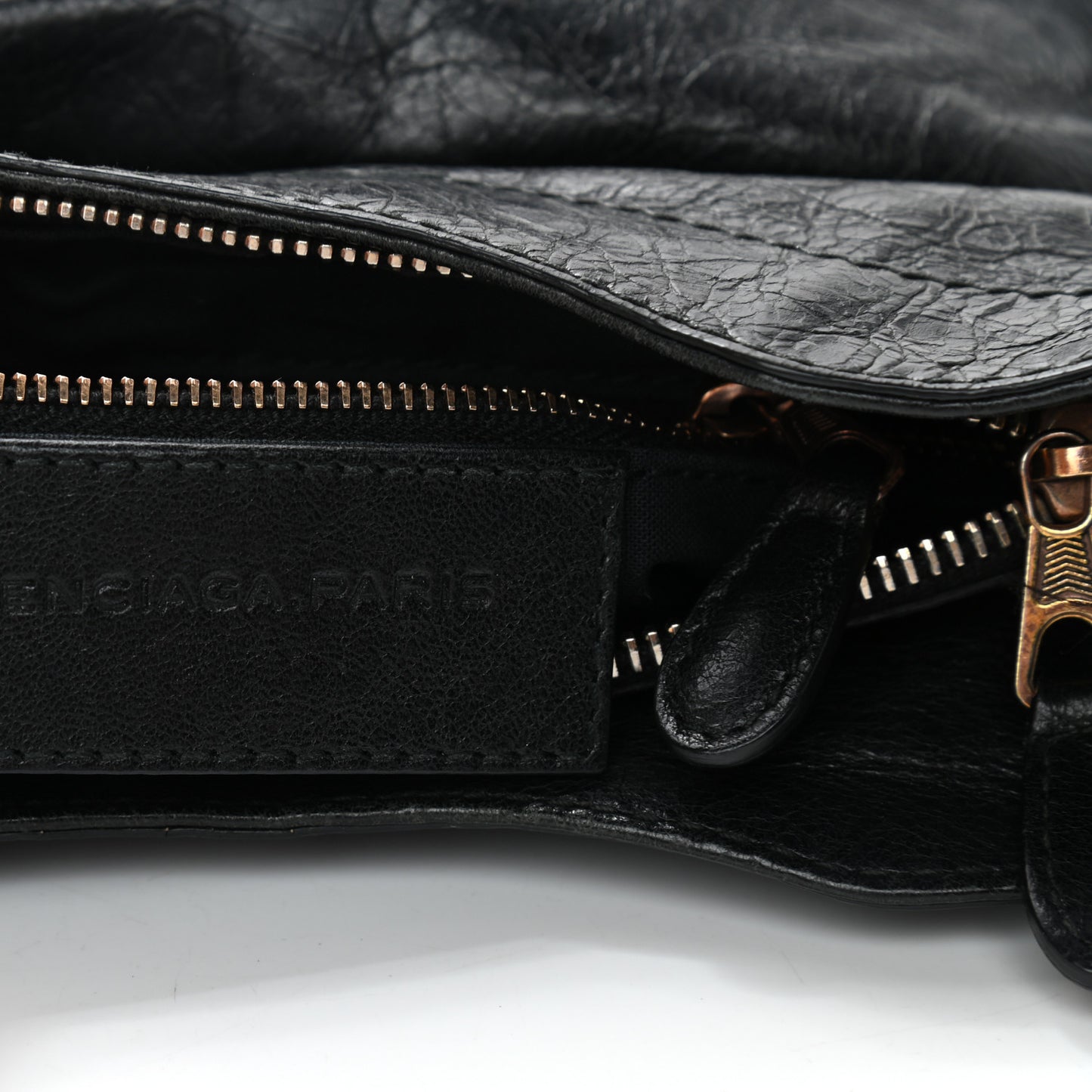Agneau Giant Rose Gold Hardware Hip Black