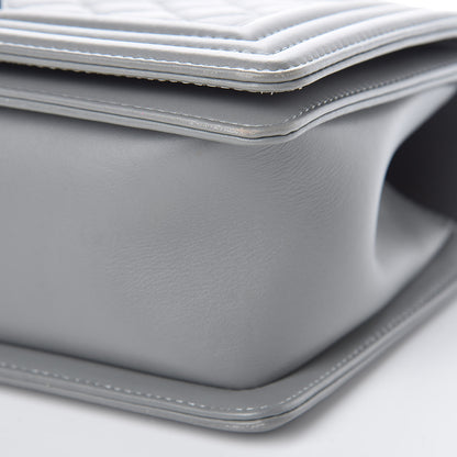 Chanel Lambskin Quilted Medium Boy Flap Grey 9 of 9