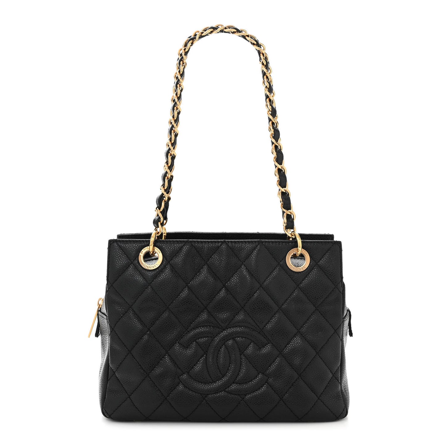 Caviar Quilted Petit Timeless Shopping Tote PTT Black